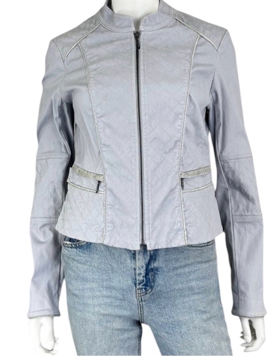 White House Black Market Jackets & Blazers - White House Black Market Light Gray Bomber Jacket